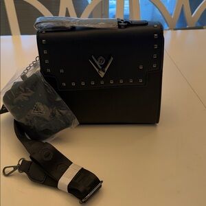 Valentina Black Leather Shoulder Bag